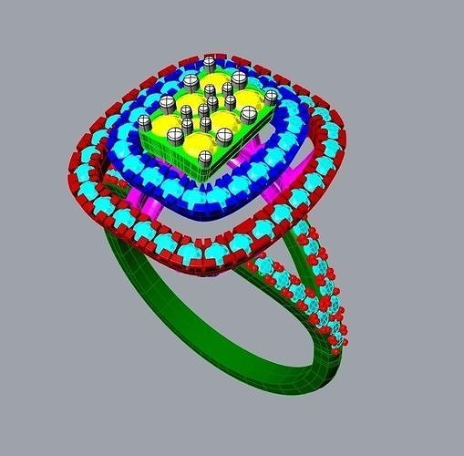 Luxurious Diamond Ring Y0007 3D print model