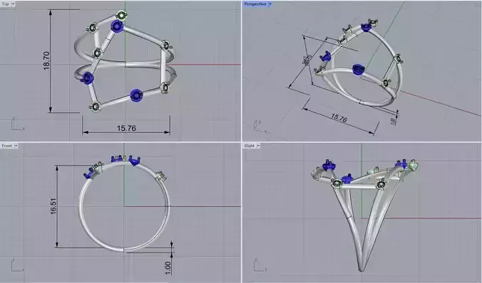 Scorpio constellation ring 3D print model