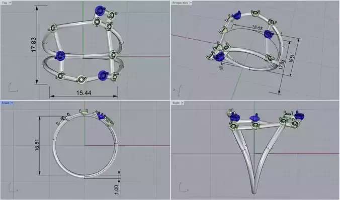 Pisces constellation ring 3D print model