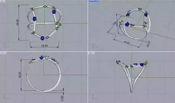 Gemini constellation ring 3D print model