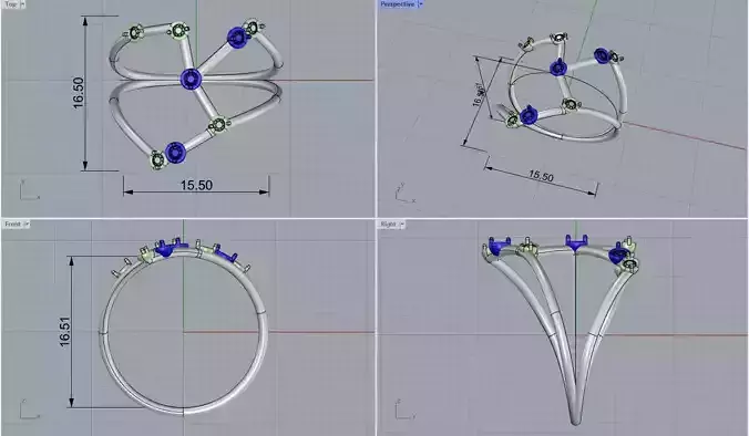 Cancer constellation ring 3D print model