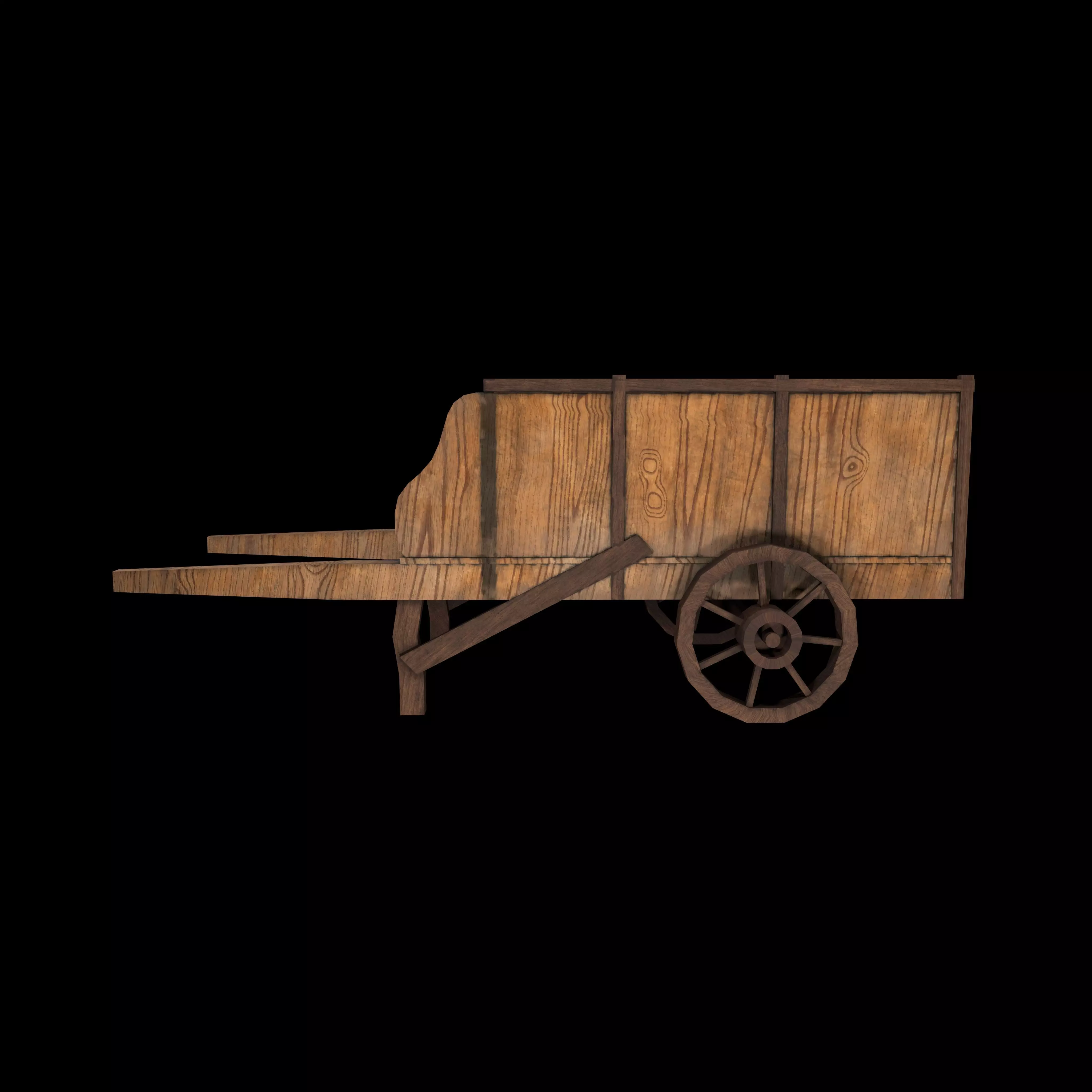 wheelbarrow Low-poly 3D model_0
