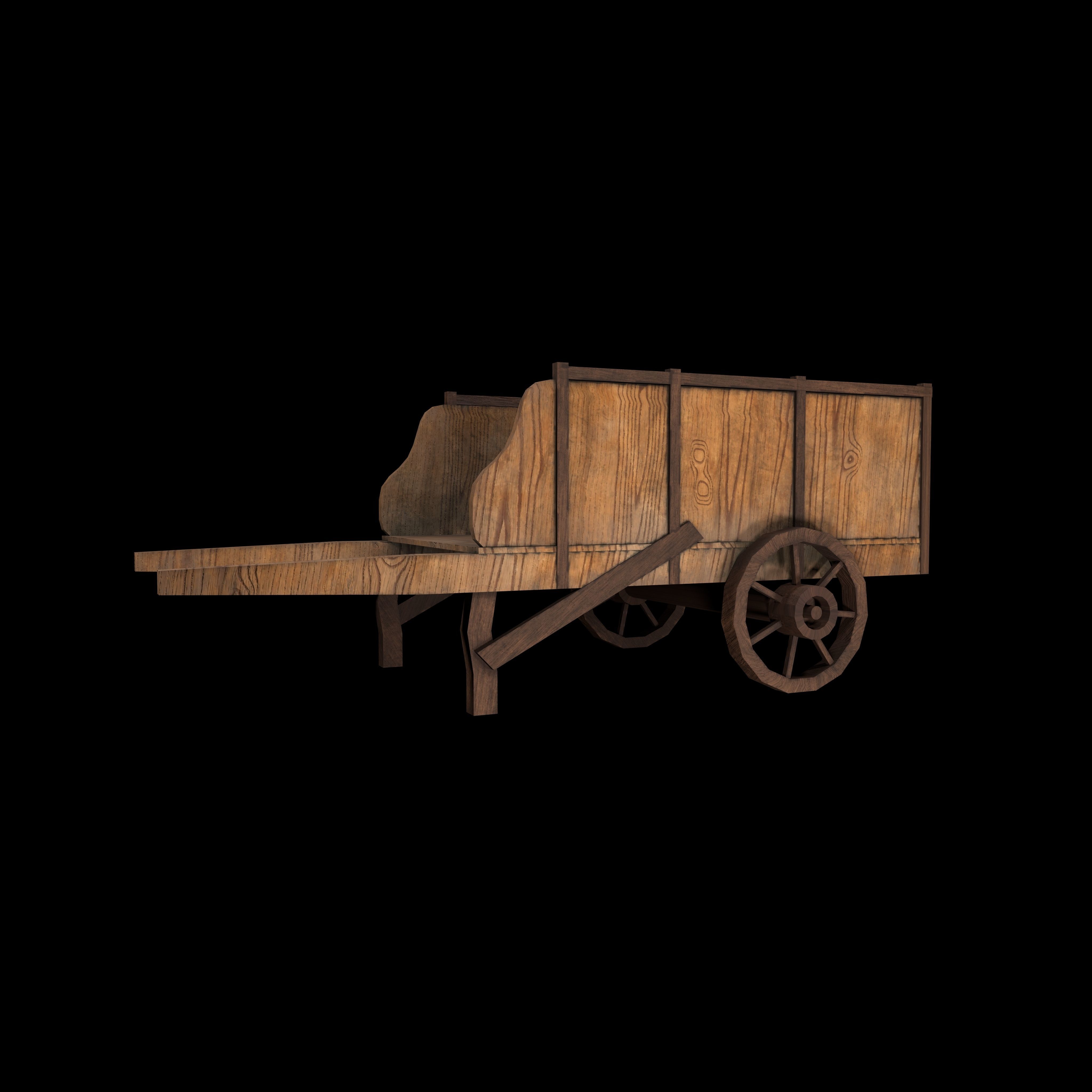 wheelbarrow Low-poly 3D model_2