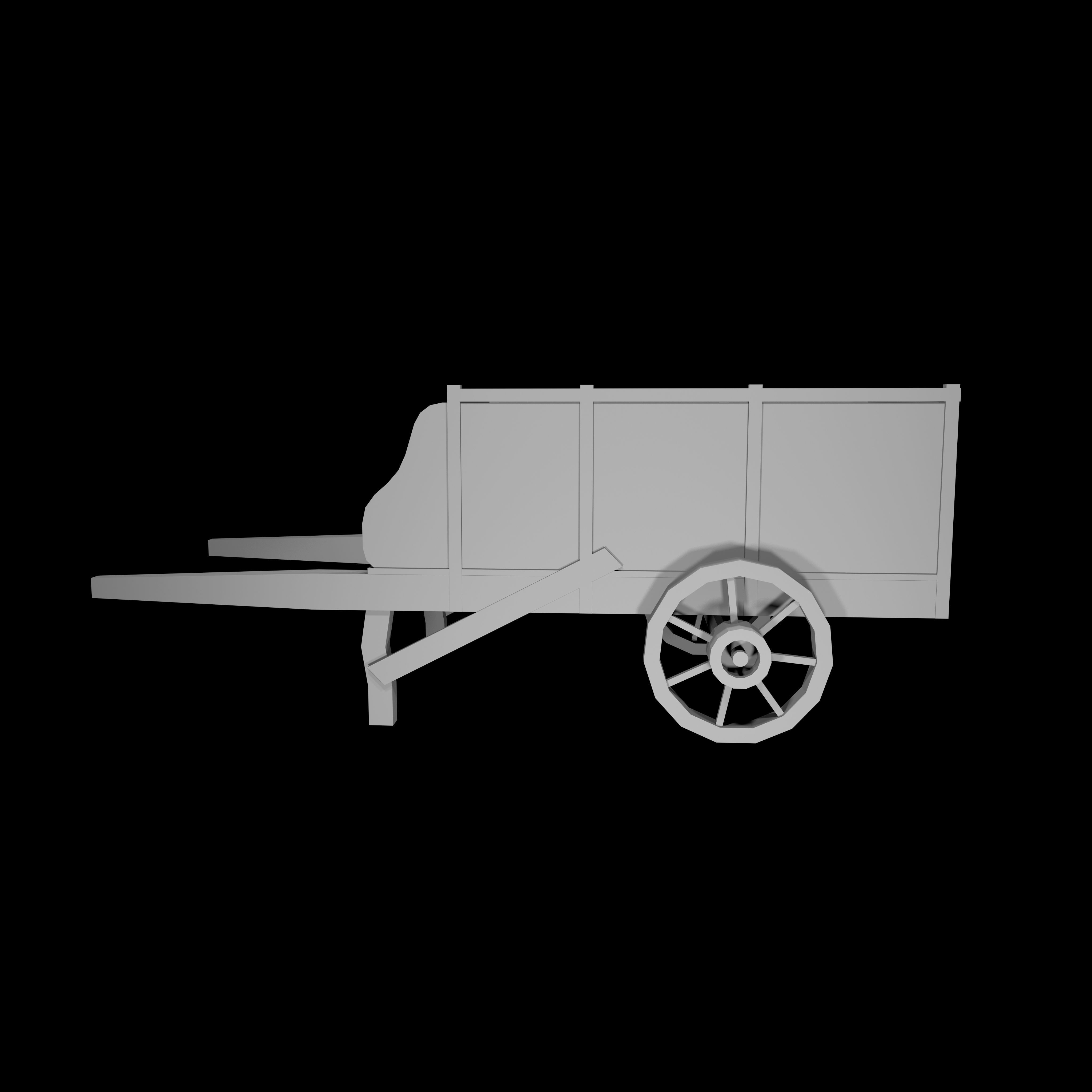 wheelbarrow Low-poly 3D model_4