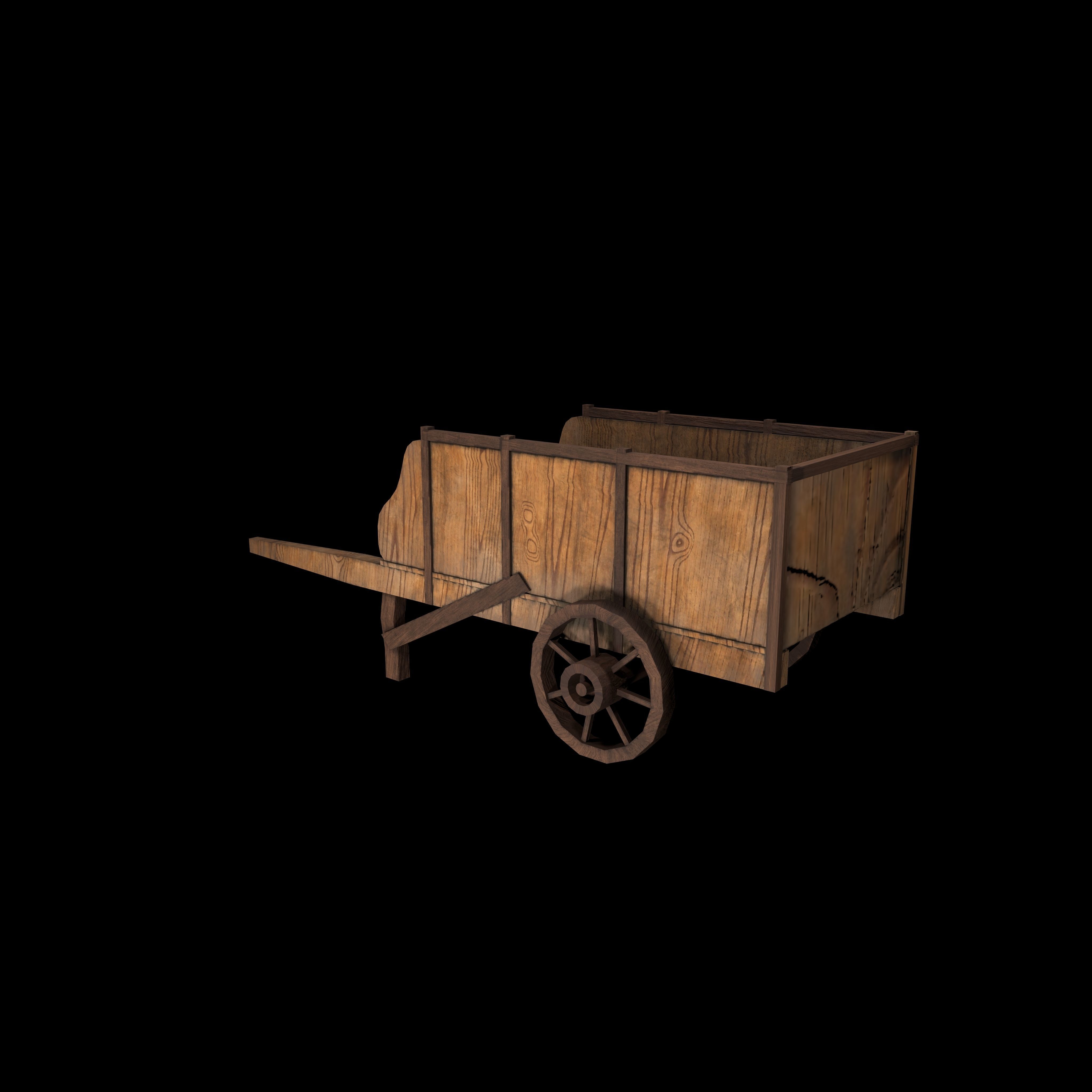 wheelbarrow Low-poly 3D model_3