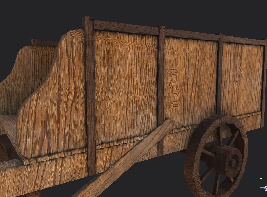 wheelbarrow Low-poly 3D model_1