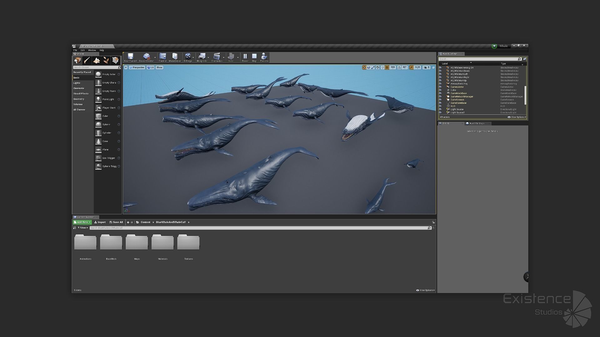Whale and Whale Calf - Underwater Creature Animated Monster - 23 Low-poly 3D model_20