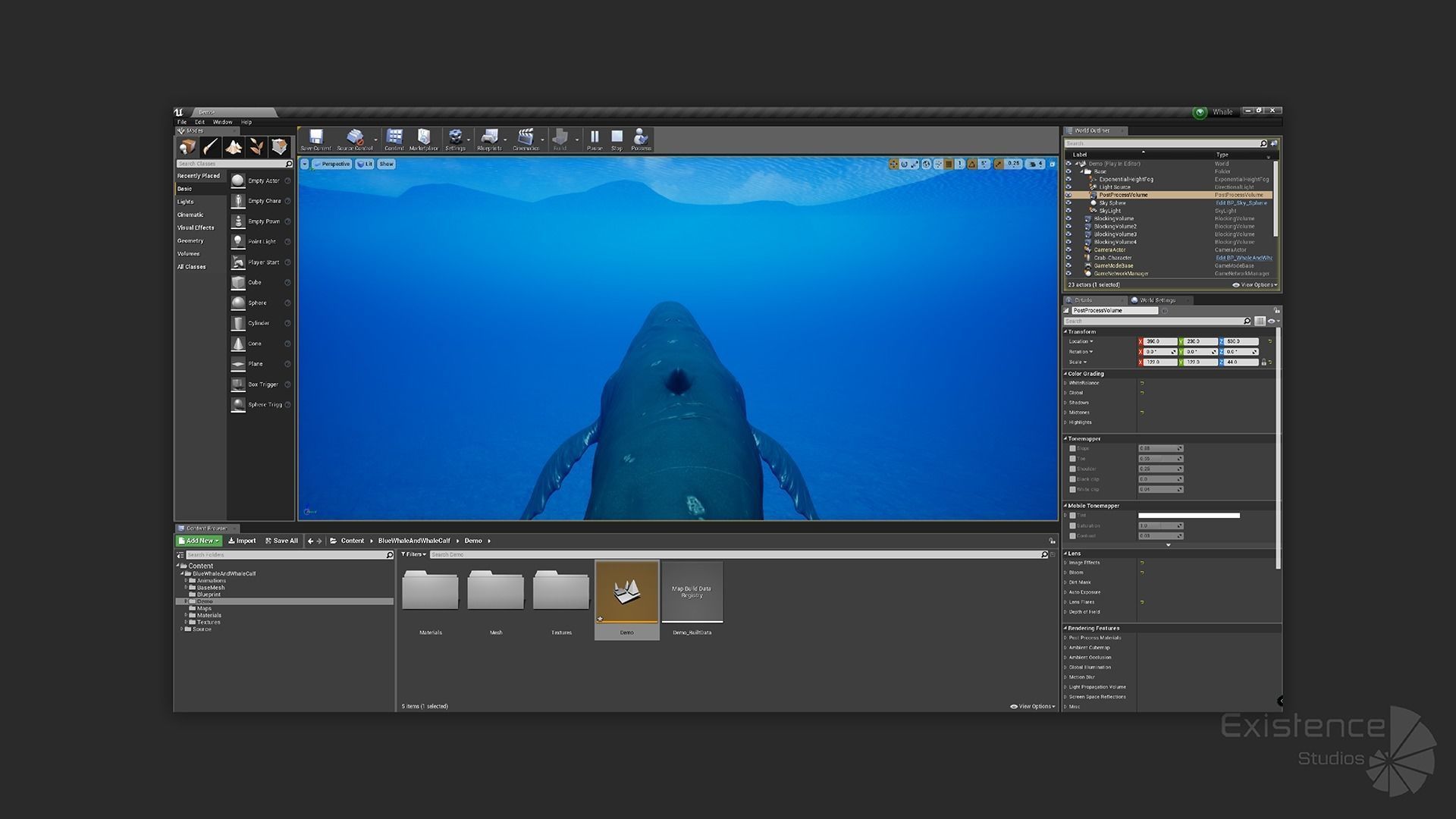 Whale and Whale Calf - Underwater Creature Animated Monster - 23 Low-poly 3D model_16