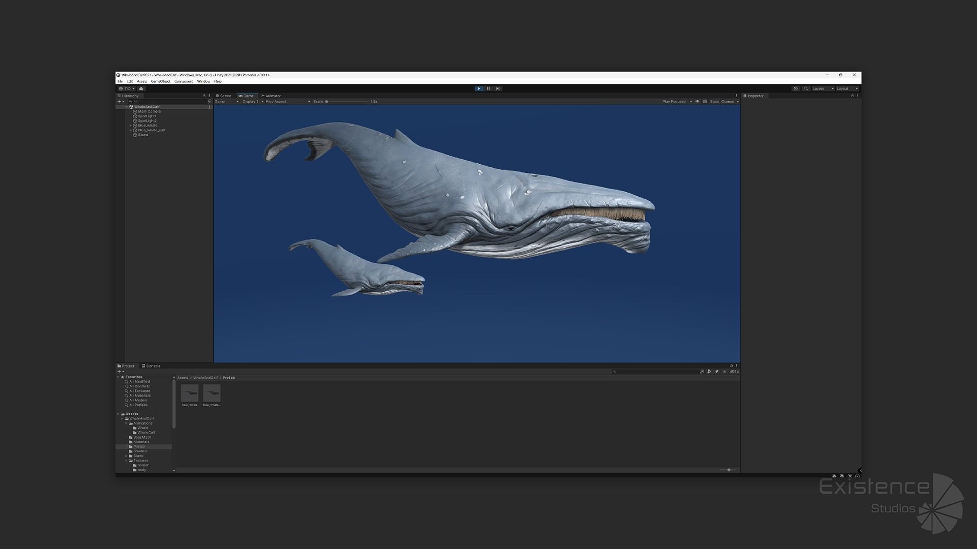 Whale and Whale Calf - Underwater Creature Animated Monster - 23 Low-poly 3D model_27