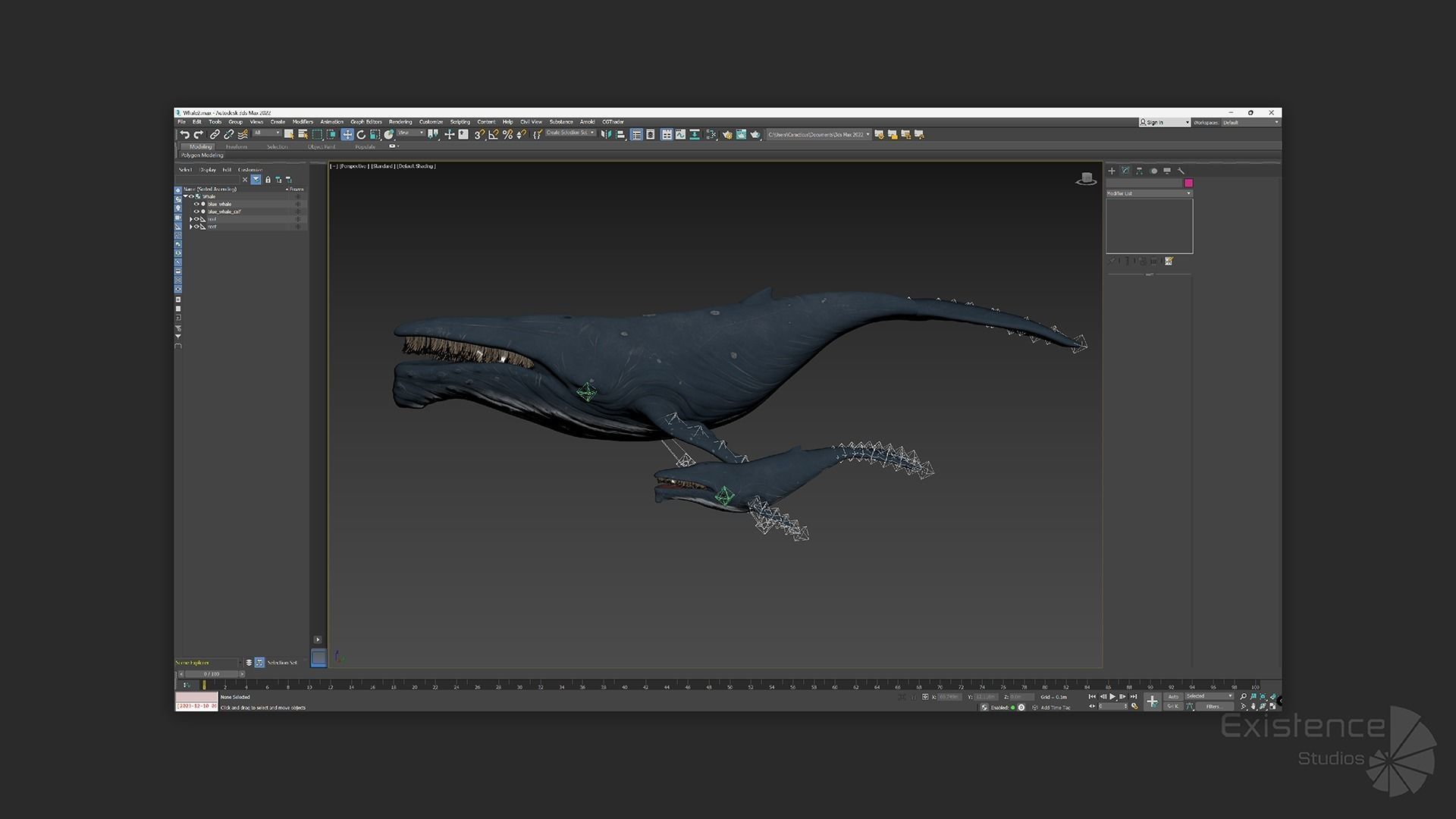 Whale and Whale Calf - Underwater Creature Animated Monster - 23 Low-poly 3D model_8