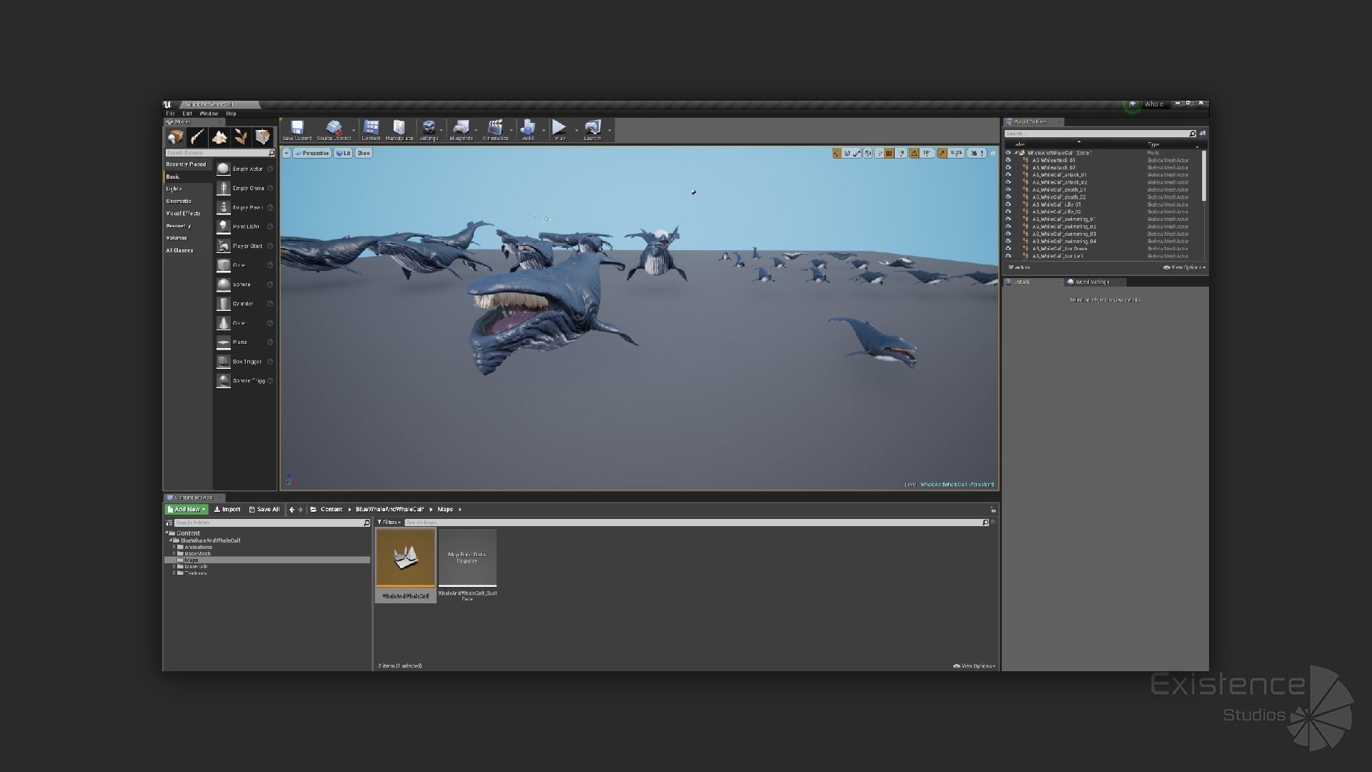 Whale and Whale Calf - Underwater Creature Animated Monster - 23 Low-poly 3D model_22