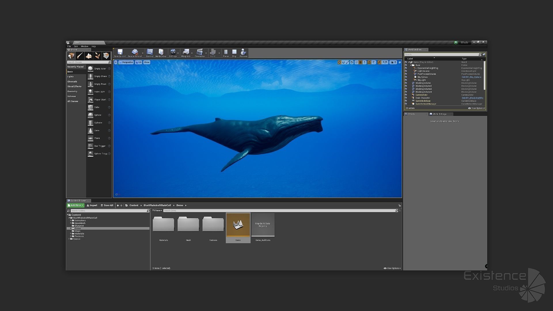Whale and Whale Calf - Underwater Creature Animated Monster - 23 Low-poly 3D model_14