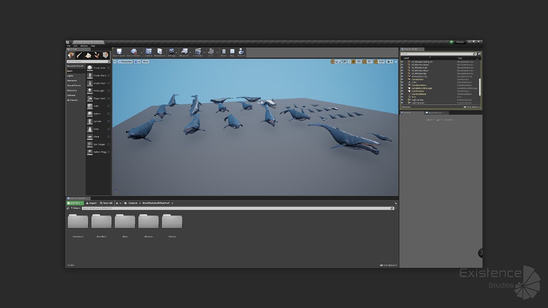 Whale and Whale Calf - Underwater Creature Animated Monster - 23 Low-poly 3D model_13