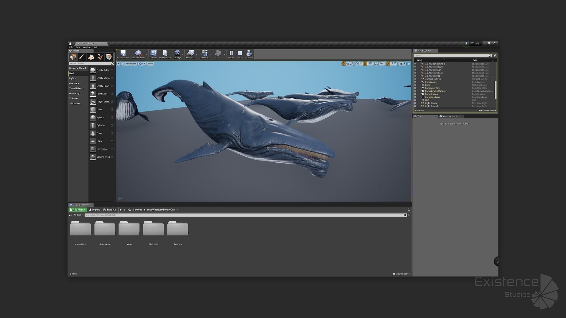 Whale and Whale Calf - Underwater Creature Animated Monster - 23 Low-poly 3D model_19