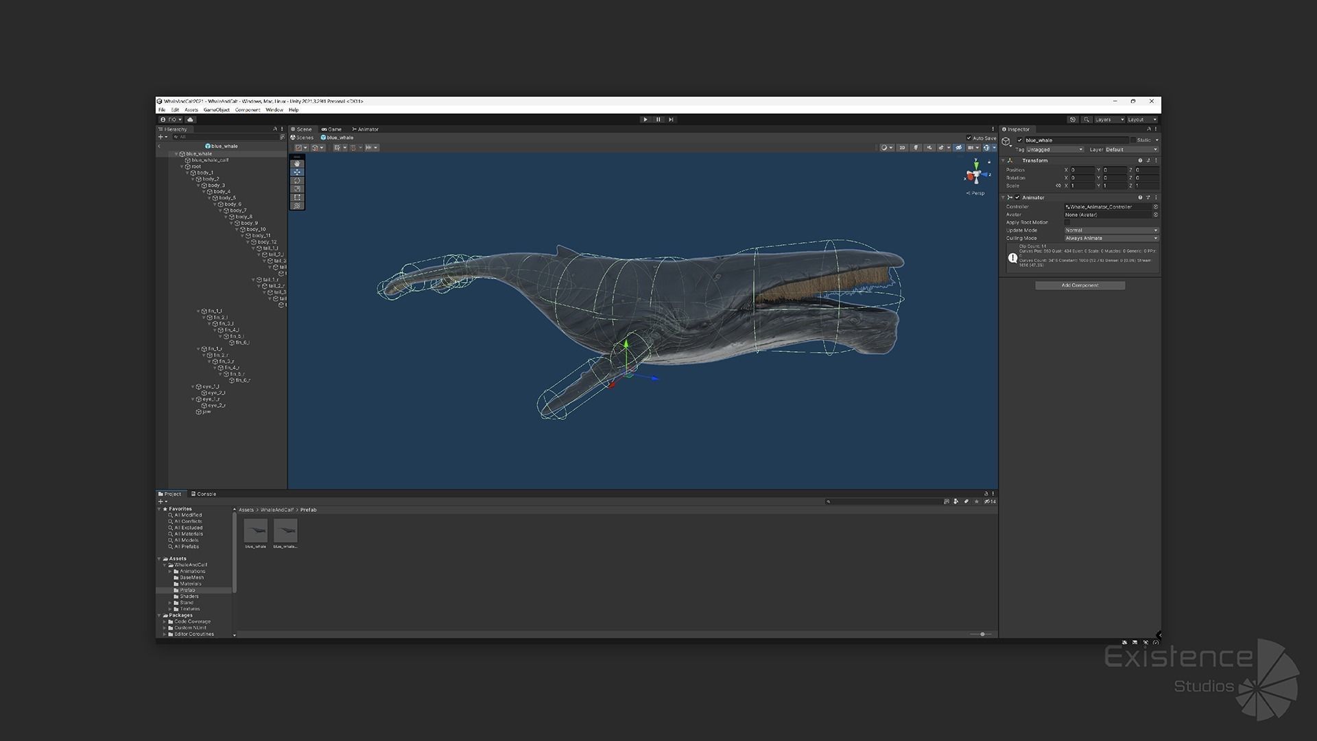 Whale and Whale Calf - Underwater Creature Animated Monster - 23 Low-poly 3D model_25