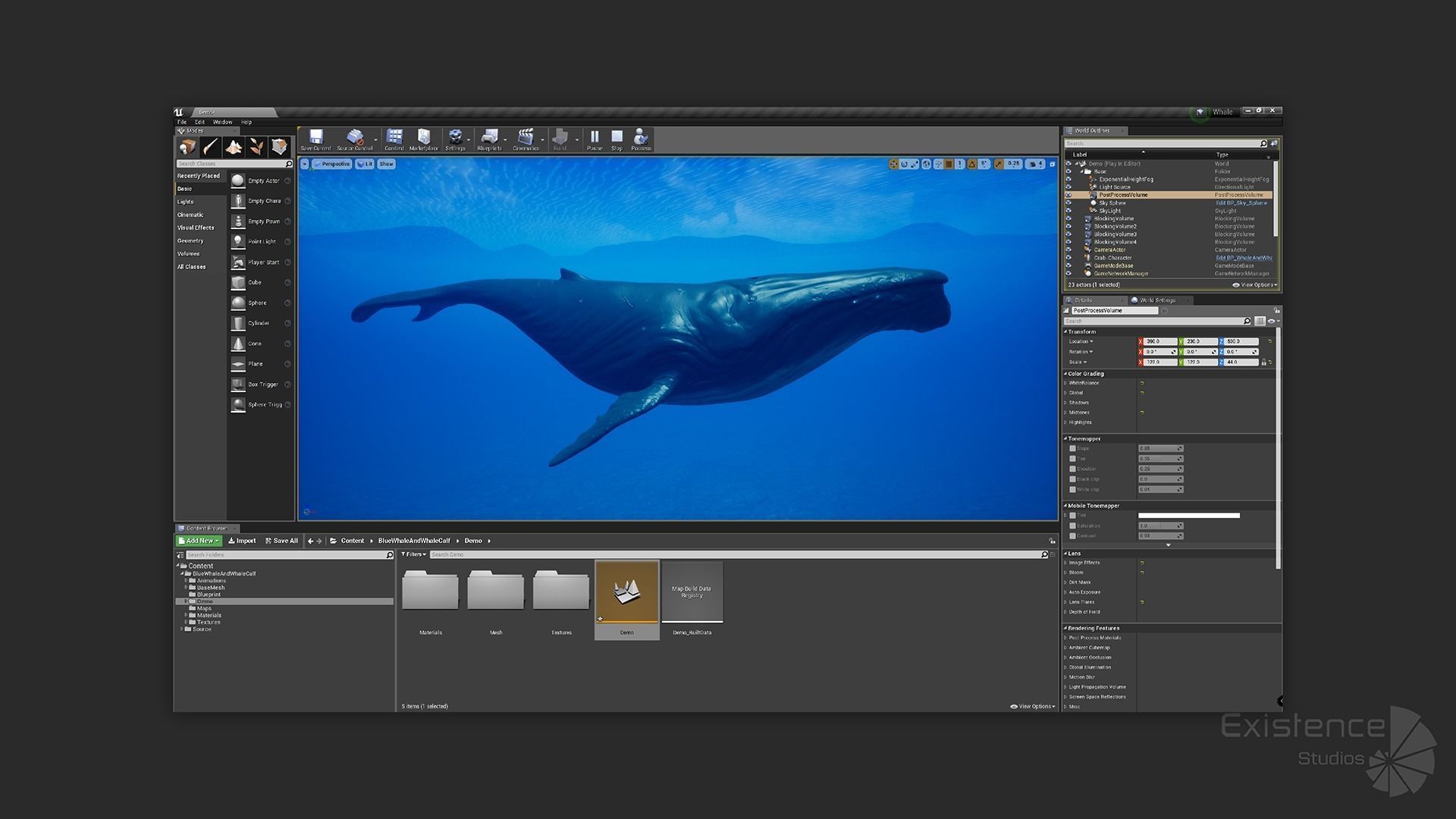 Whale and Whale Calf - Underwater Creature Animated Monster - 23 Low-poly 3D model_15