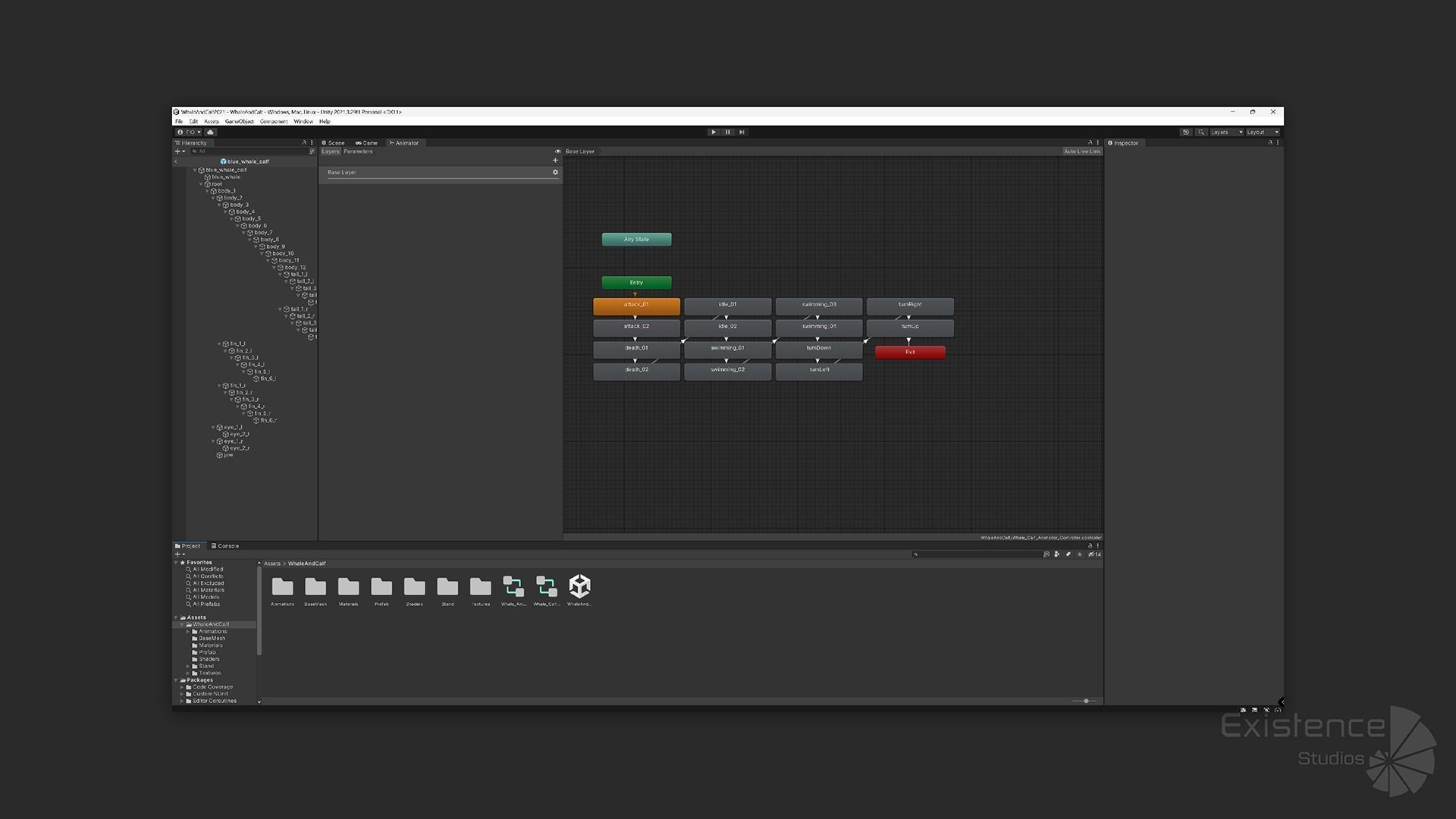 Whale and Whale Calf - Underwater Creature Animated Monster - 23 Low-poly 3D model_32