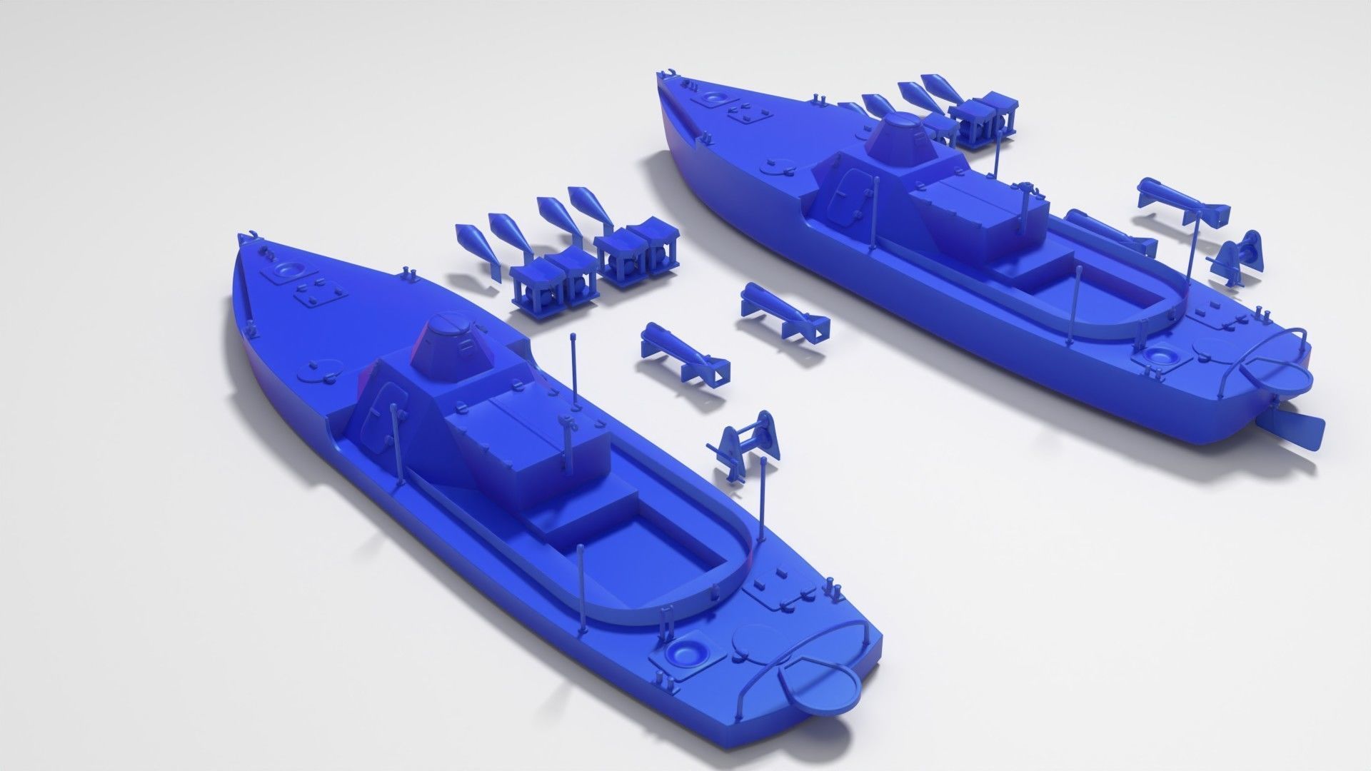 Old Small Armored River MineSweper 4 variants 3D print model_5