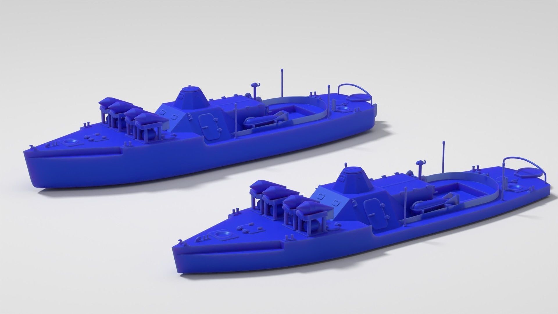 Old Small Armored River MineSweper 4 variants 3D print model_7