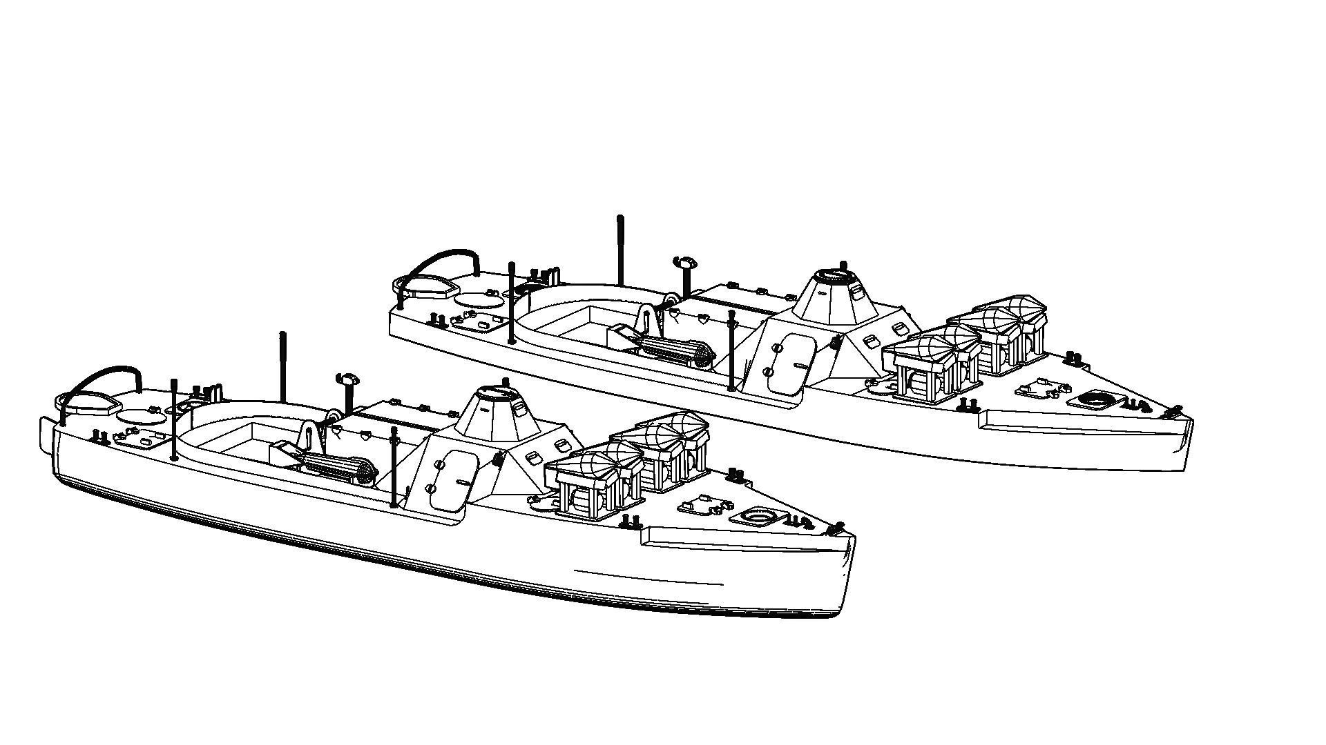 Old Small Armored River MineSweper 4 variants 3D print model_11