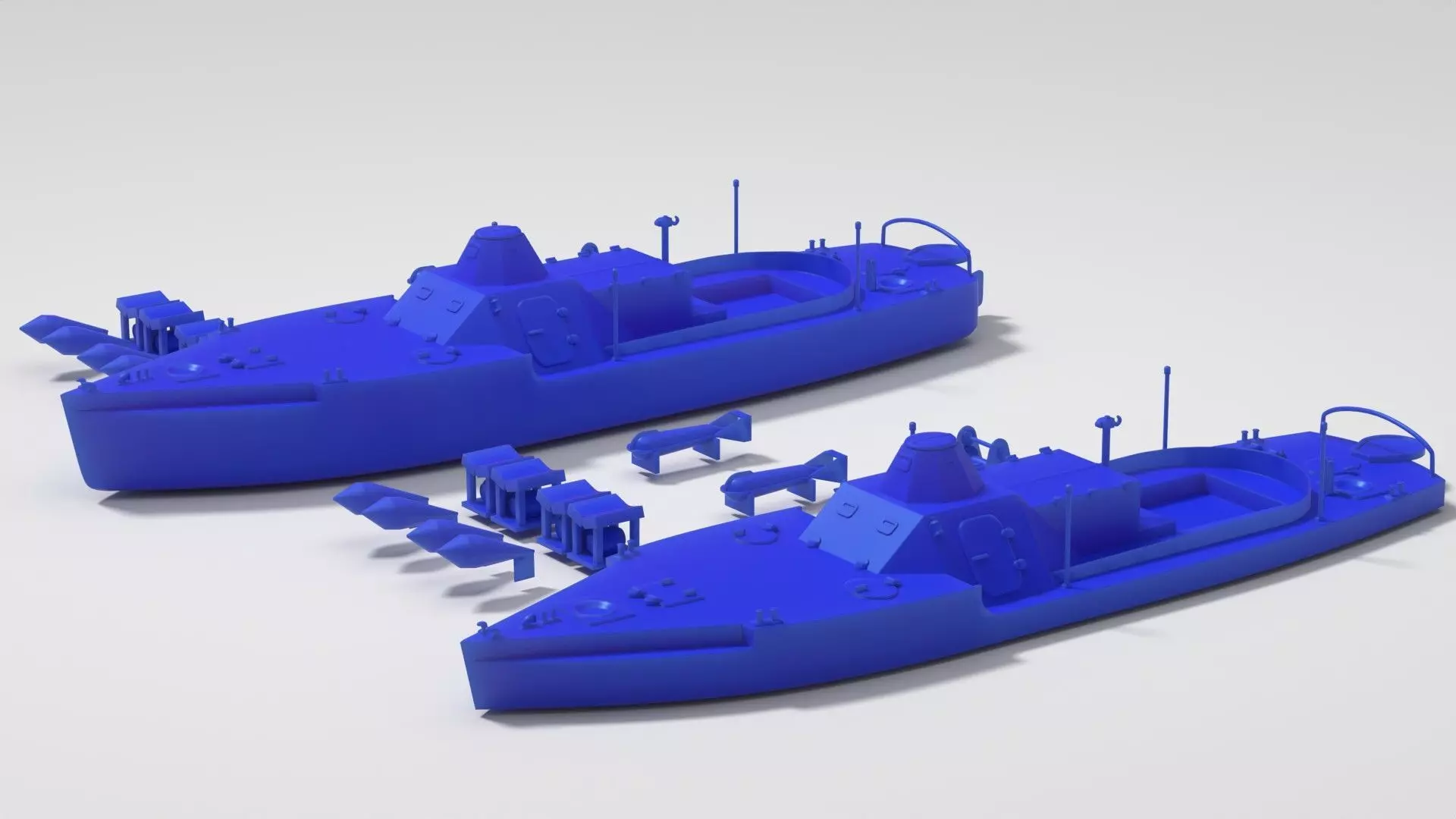 Old Small Armored River MineSweper 4 variants 3D print model_0