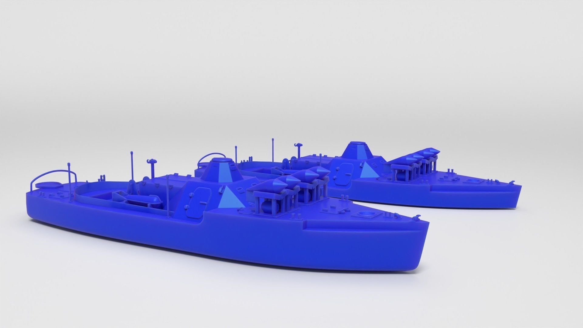 Old Small Armored River MineSweper 4 variants 3D print model_4