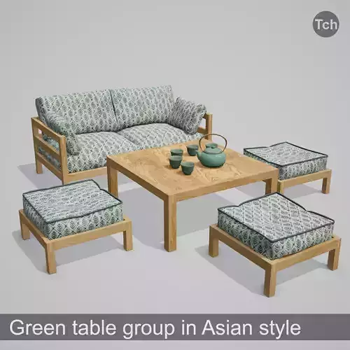 Green table group in Asian style