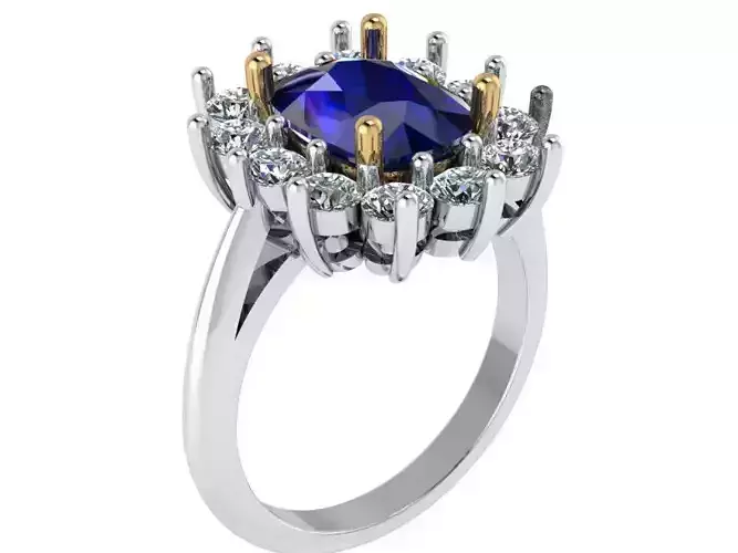 Cushion Cluster Ring 0712