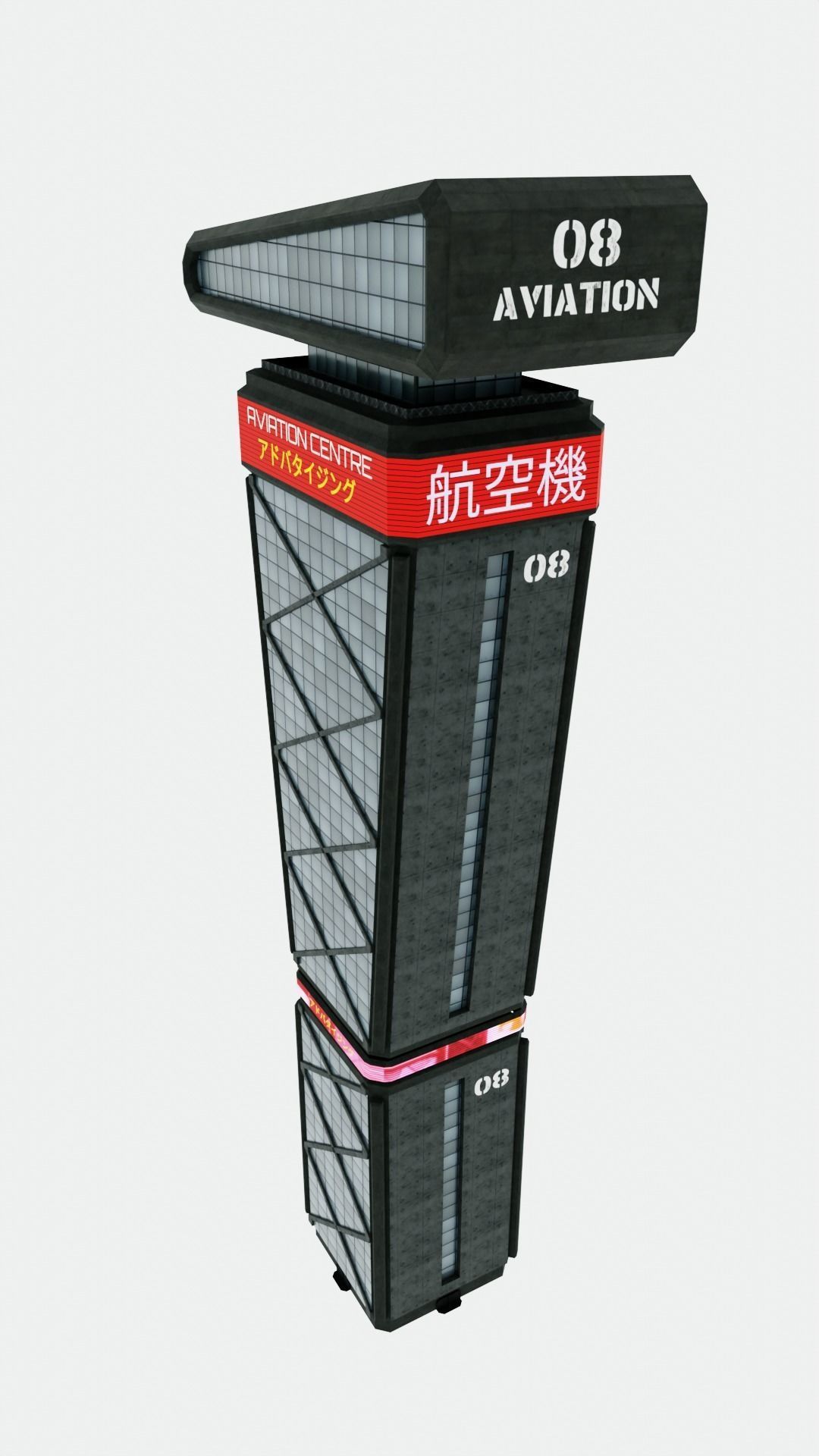 SciFi Cyberpunk Building 08 Low-poly 3D model_14