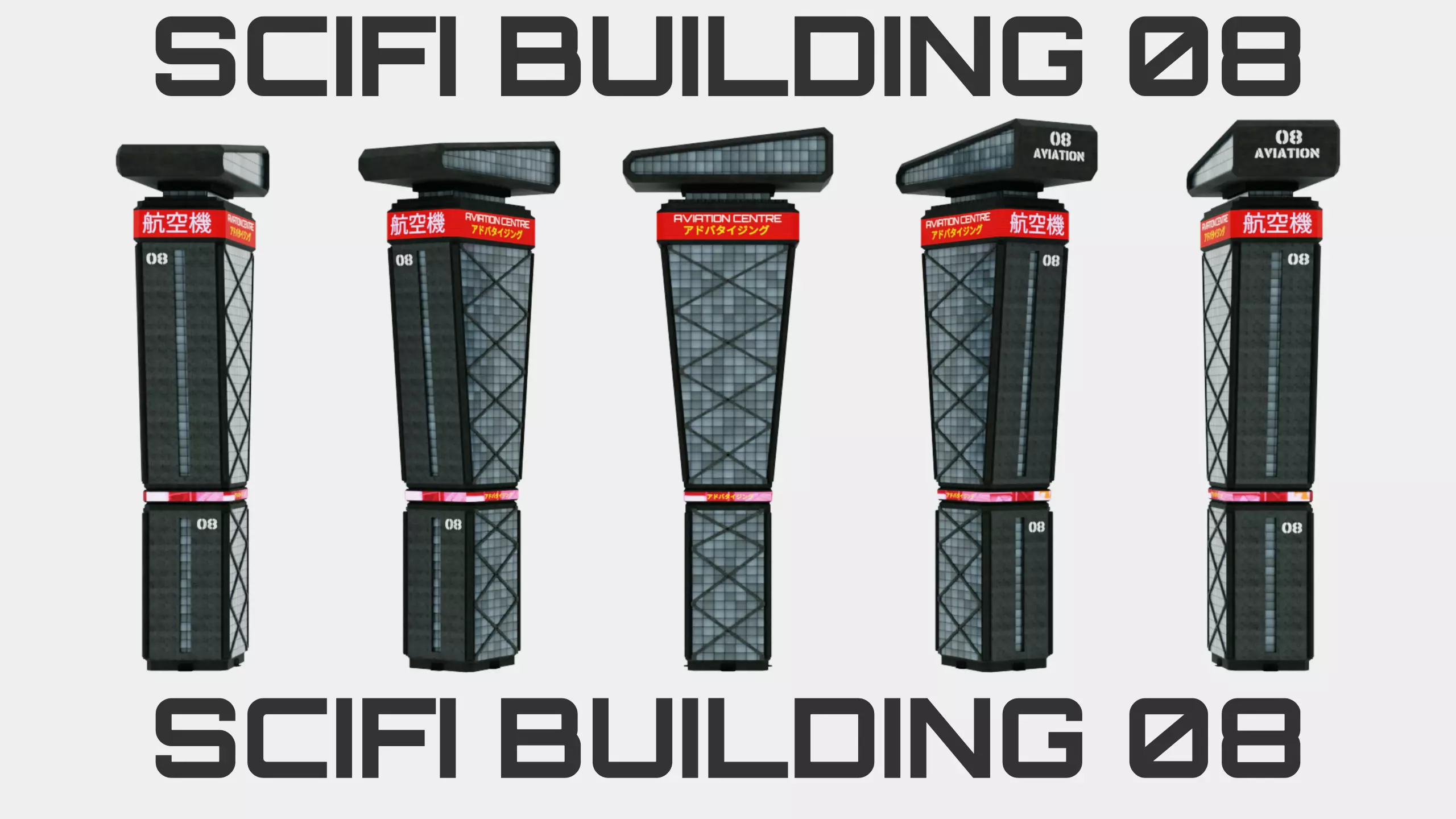 SciFi Cyberpunk Building 08 Low-poly 3D model_0