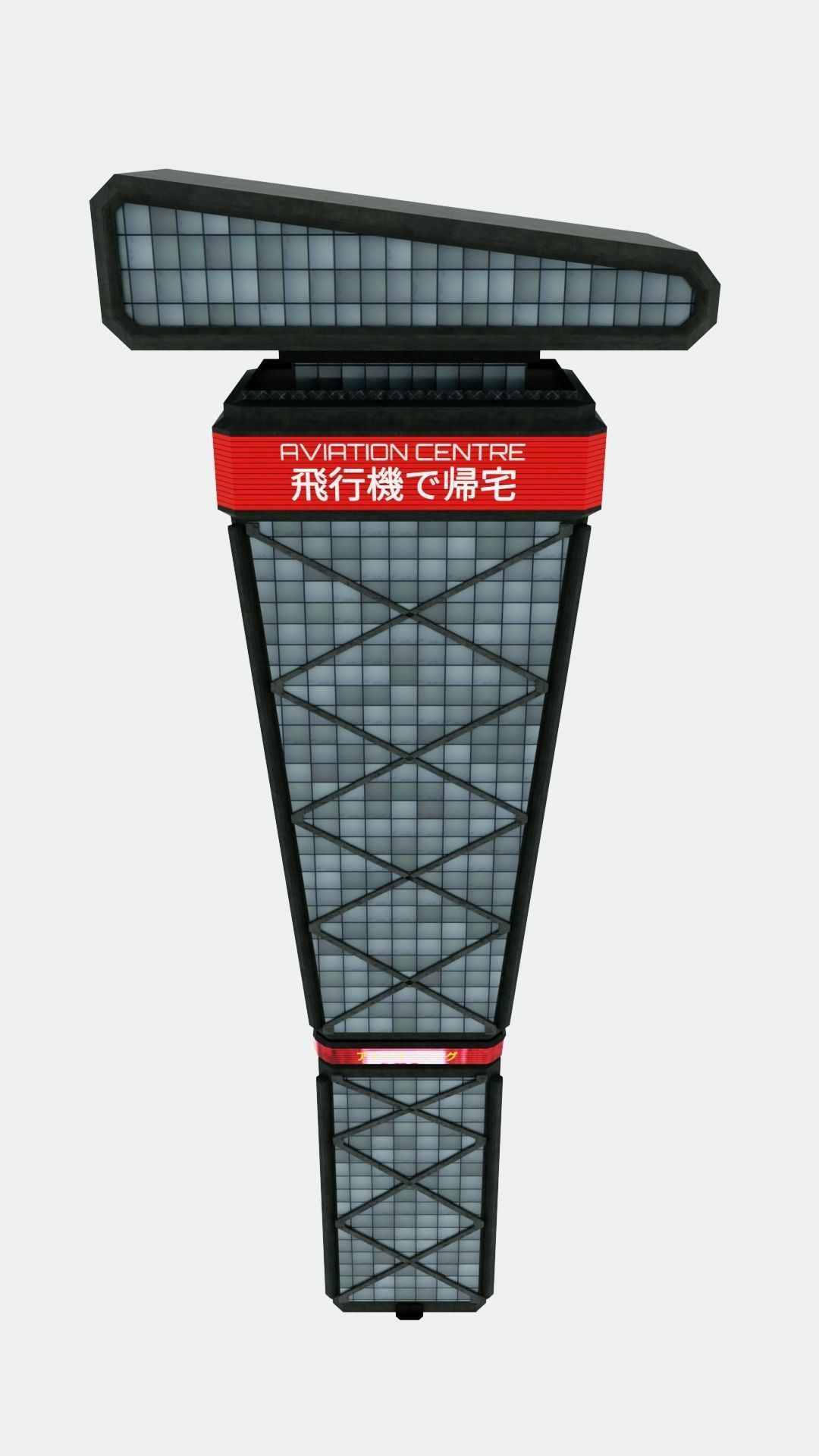 SciFi Cyberpunk Building 08 Low-poly 3D model_12