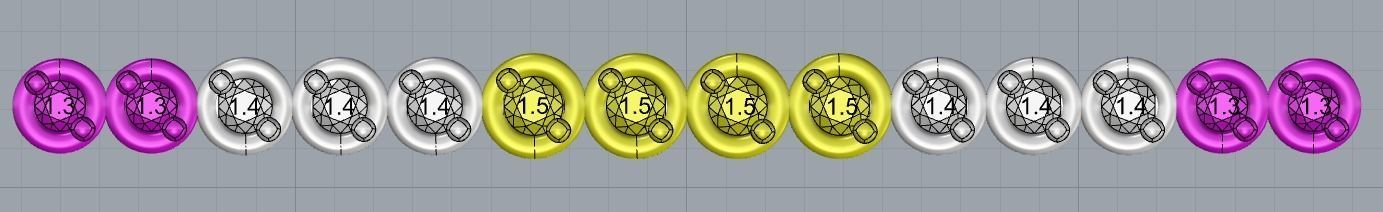 Gems ear cuff 3D print model_2