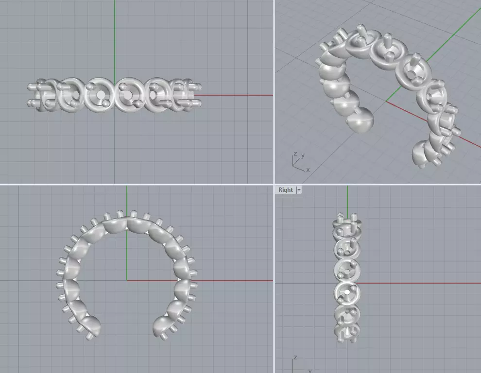 Gems ear cuff 3D print model_0