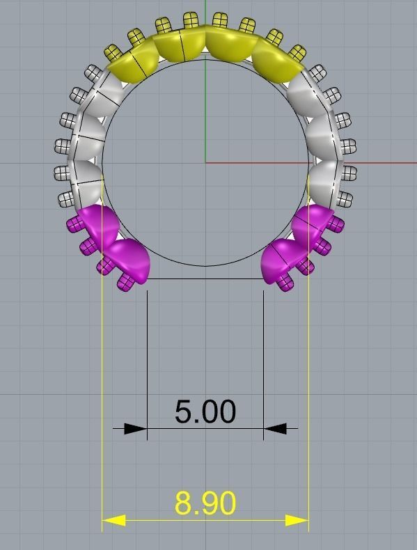 Gems ear cuff 3D print model_1