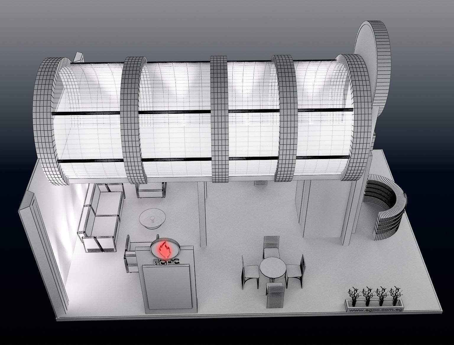 Booth Exhibition Stand a245 3D model_11
