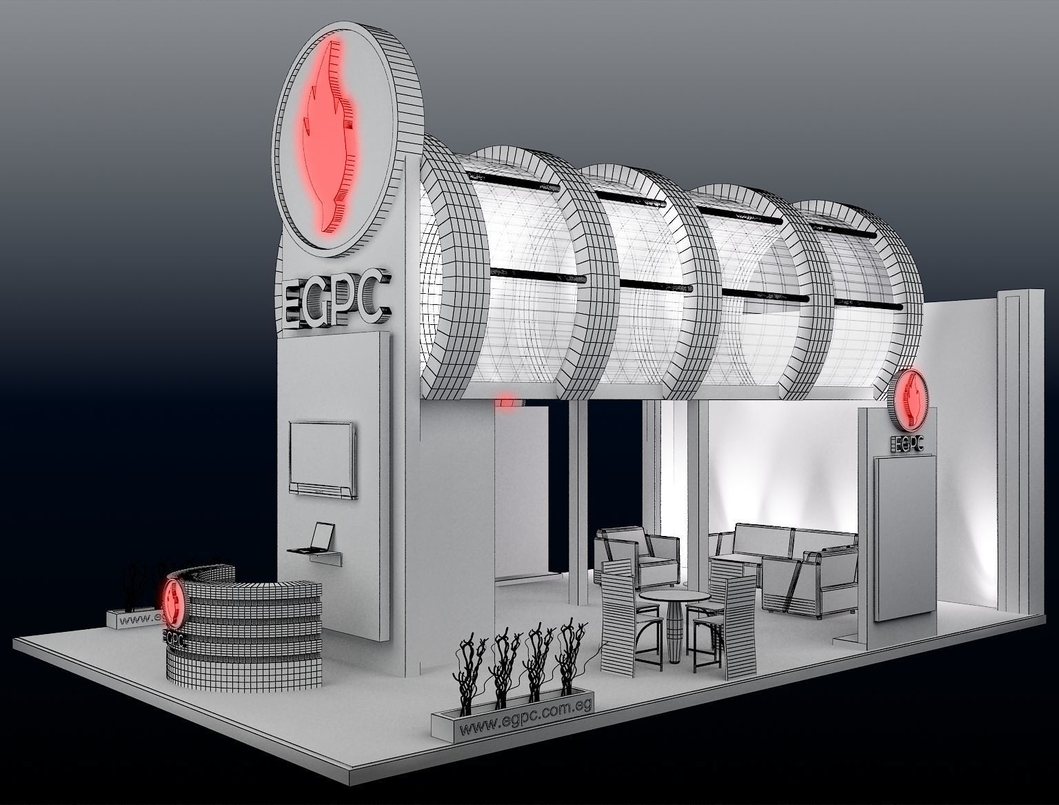 Booth Exhibition Stand a245 3D model_1
