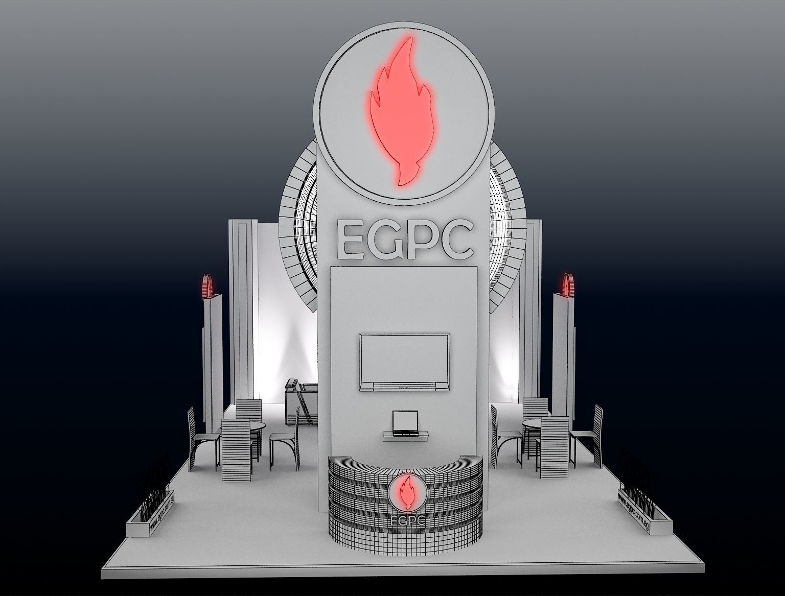 Booth Exhibition Stand a245 3D model_5