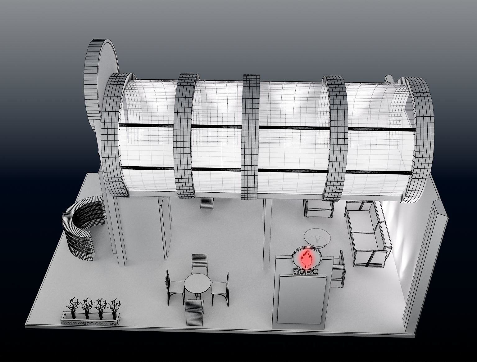 Booth Exhibition Stand a245 3D model_13