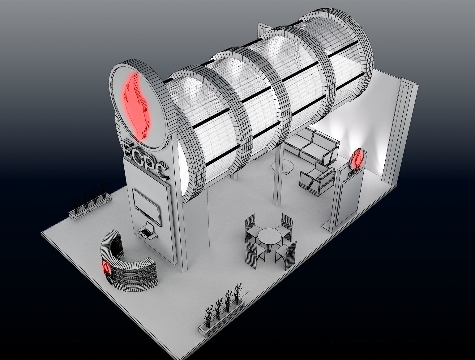 Booth Exhibition Stand a245 3D model_3