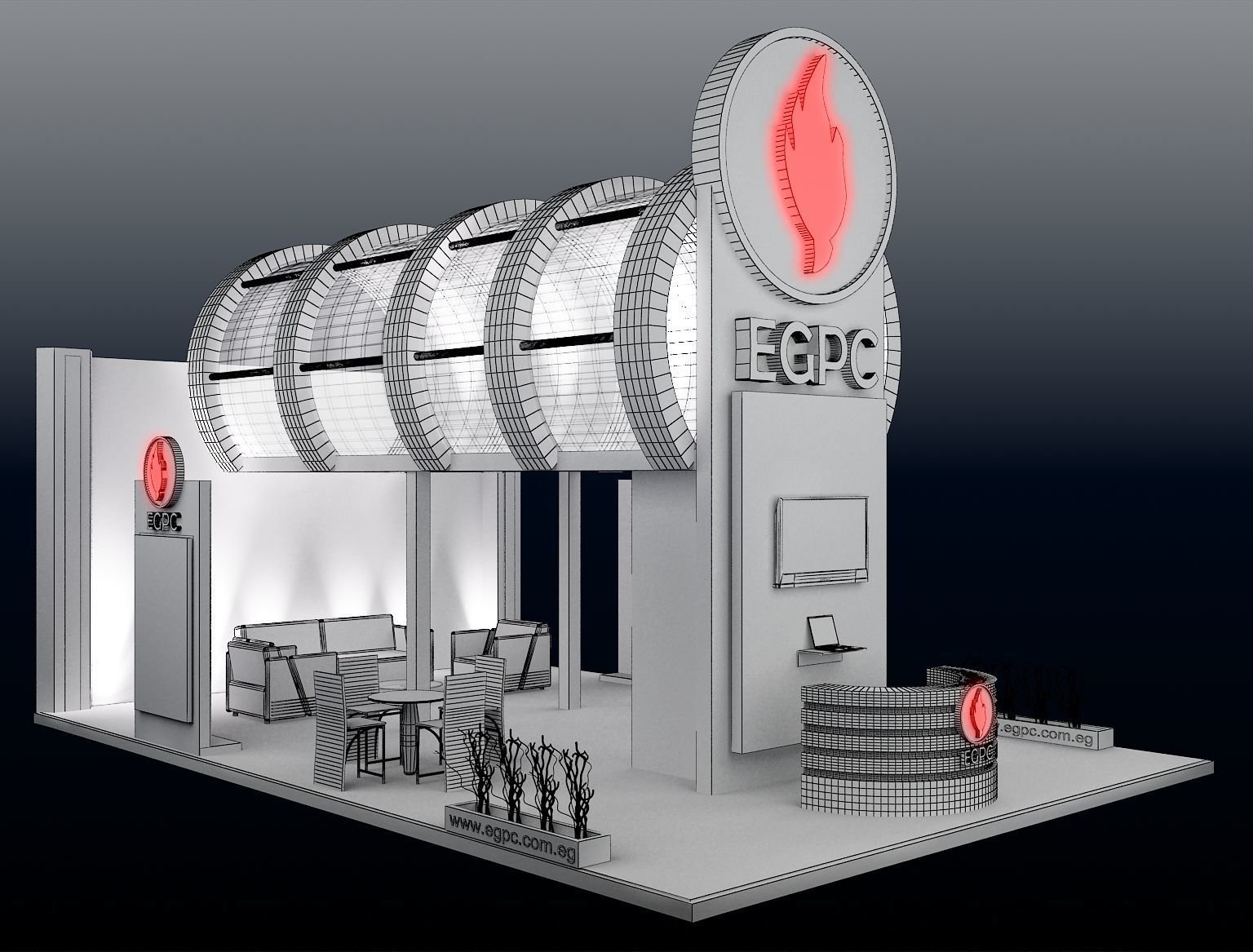 Booth Exhibition Stand a245 3D model_7