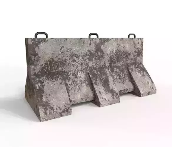 Concrete Barrier Low-poly 3D model