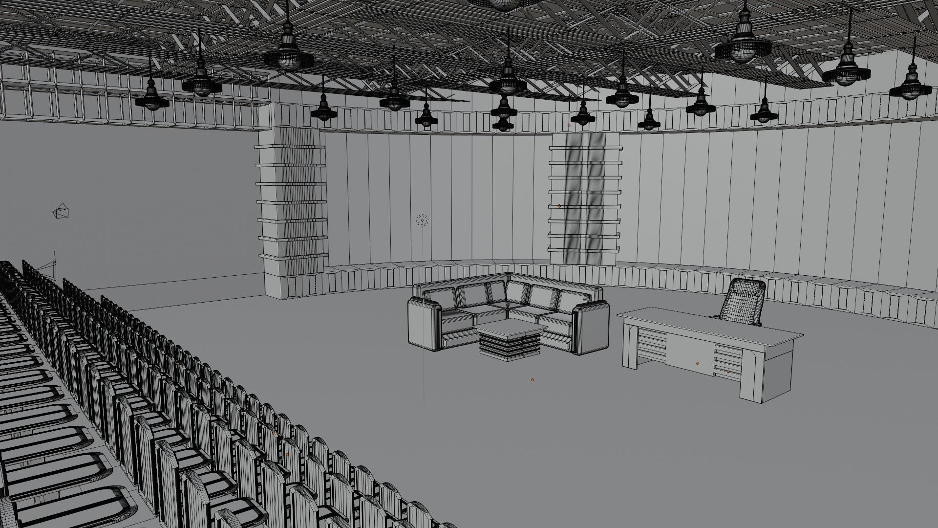 Talk Show TV Studio Low-poly 3D model_8