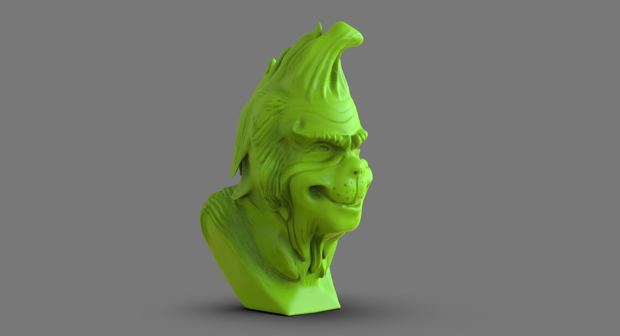 The Grinch Bust 3D print model_2