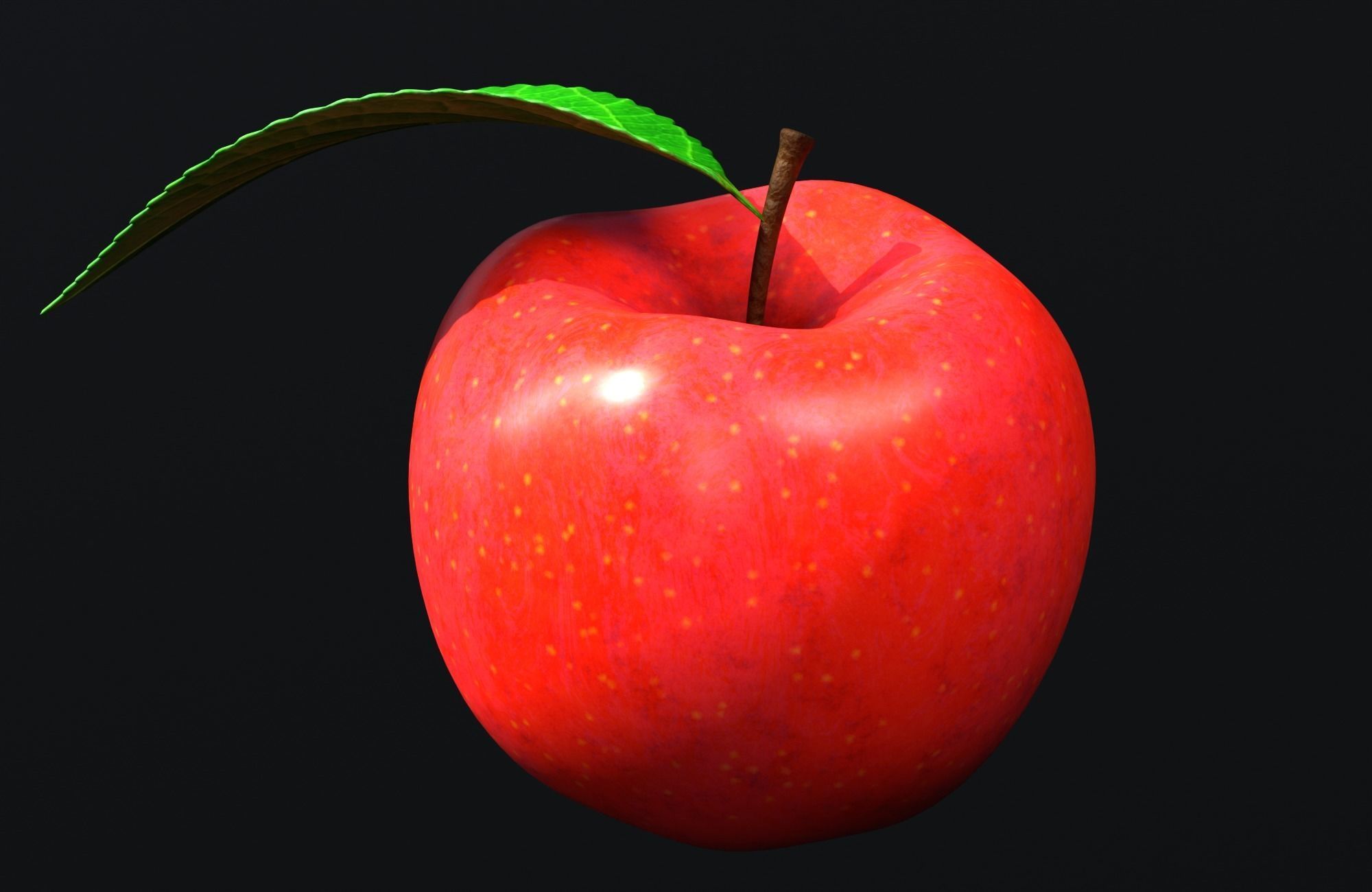 Apple A2 Low-poly 3D model_9