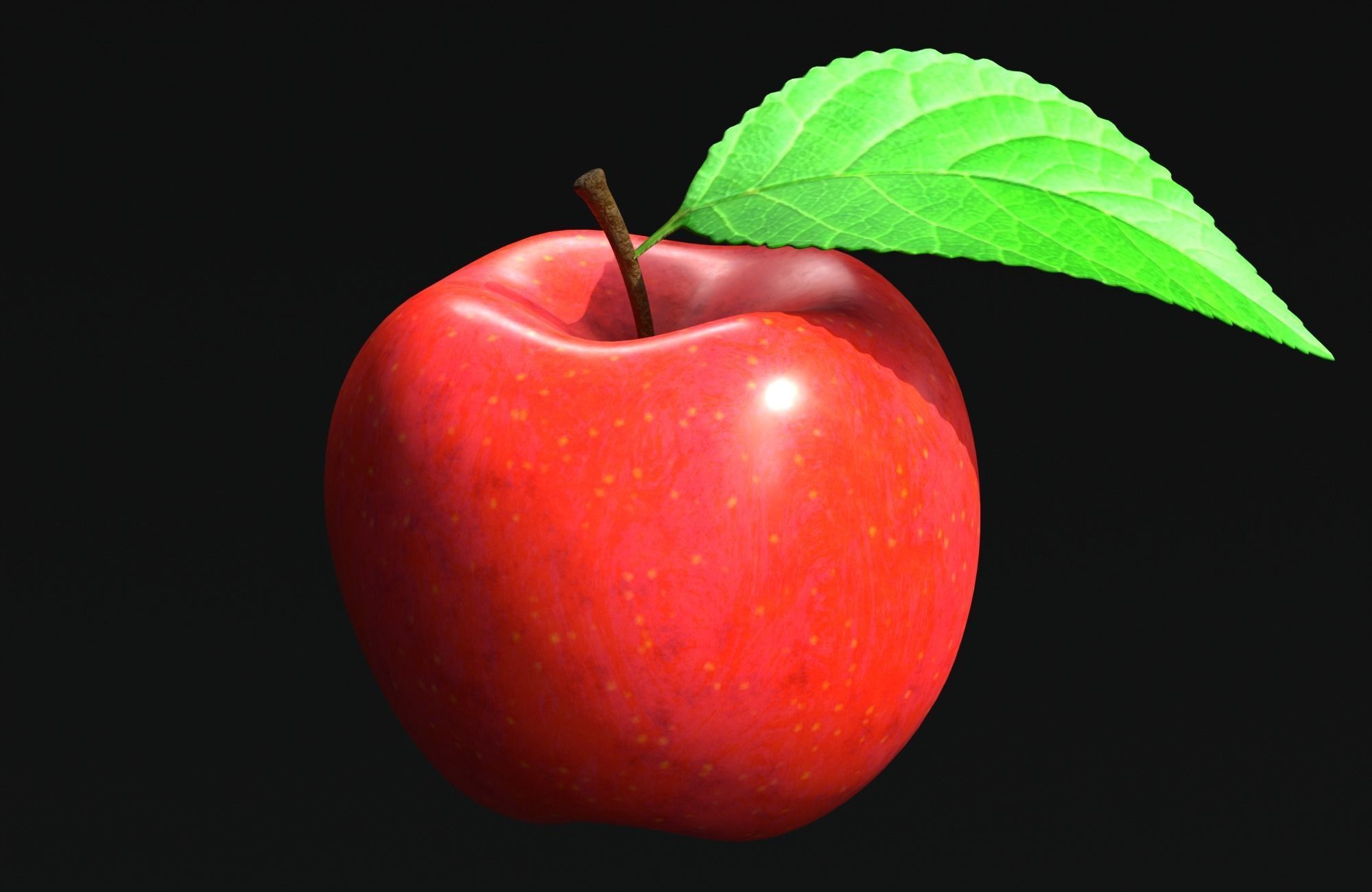 Apple A2 Low-poly 3D model_1