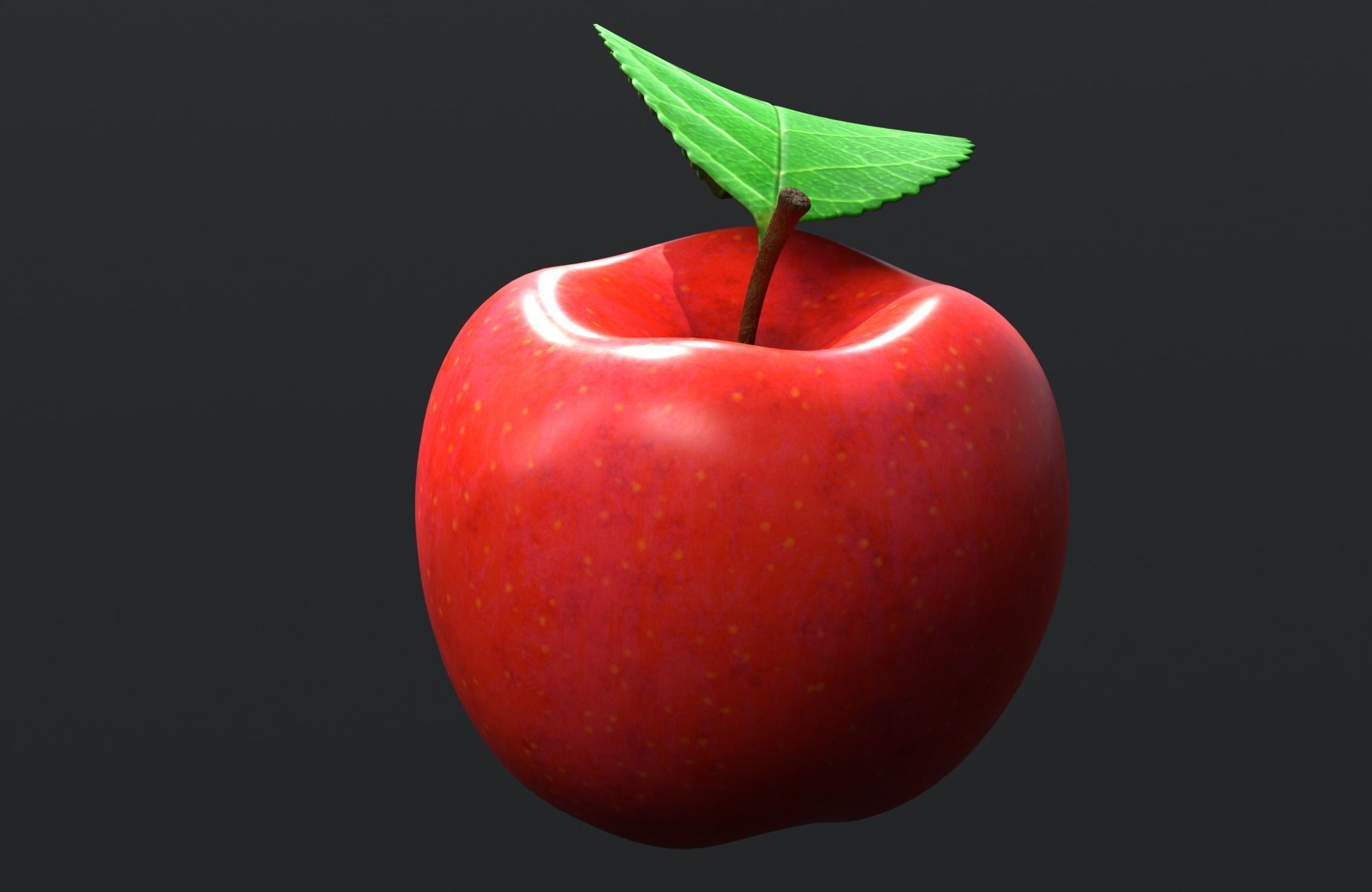 Apple A2 Low-poly 3D model_5