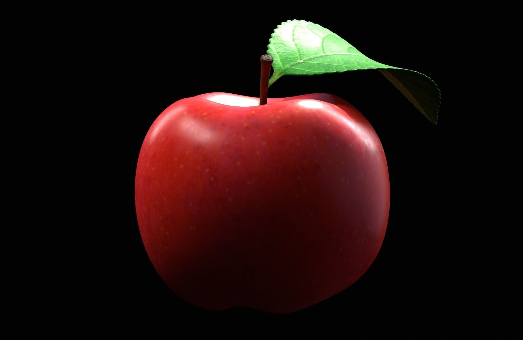 Apple A2 Low-poly 3D model_2