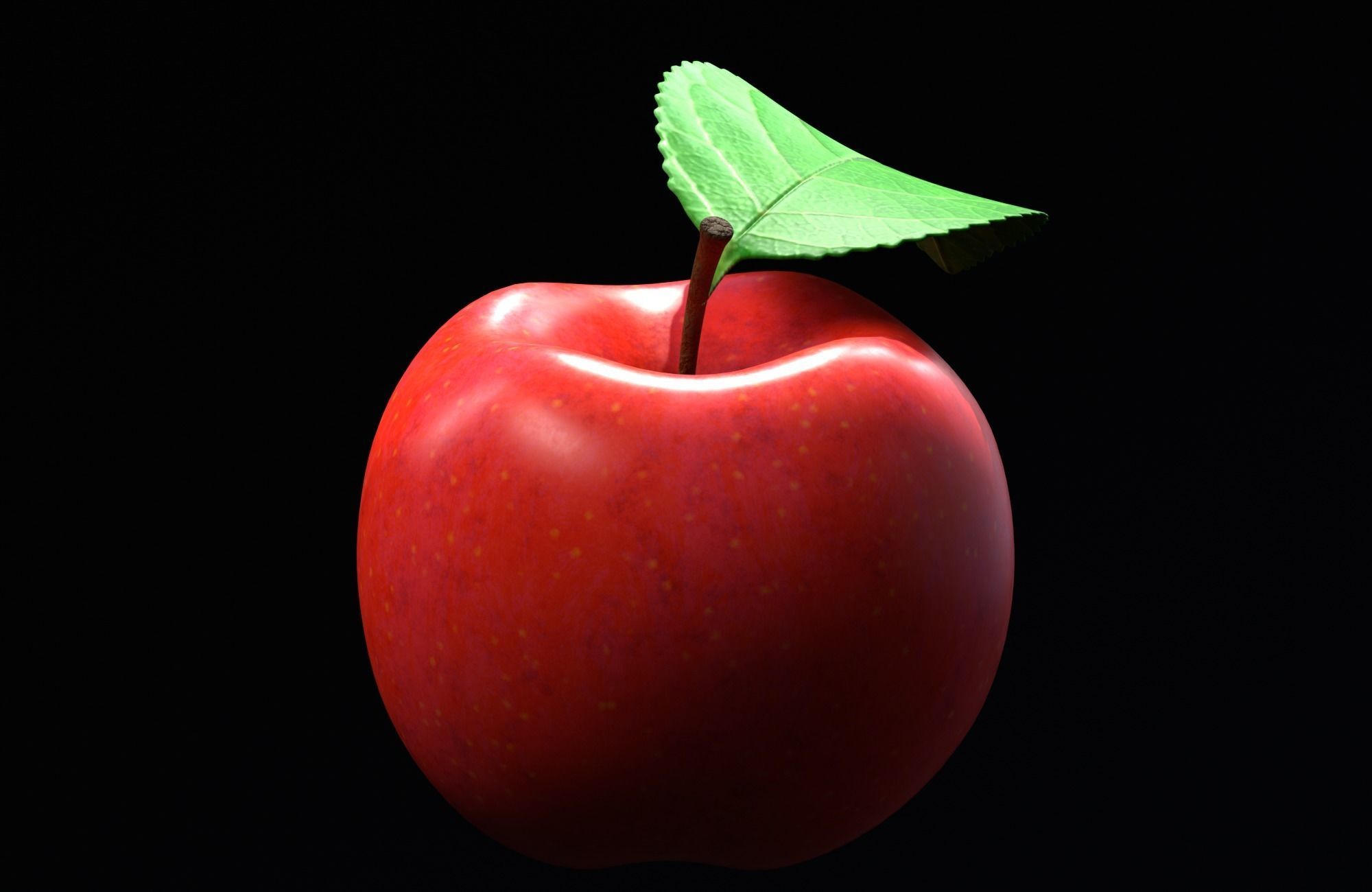 Apple A2 Low-poly 3D model_4