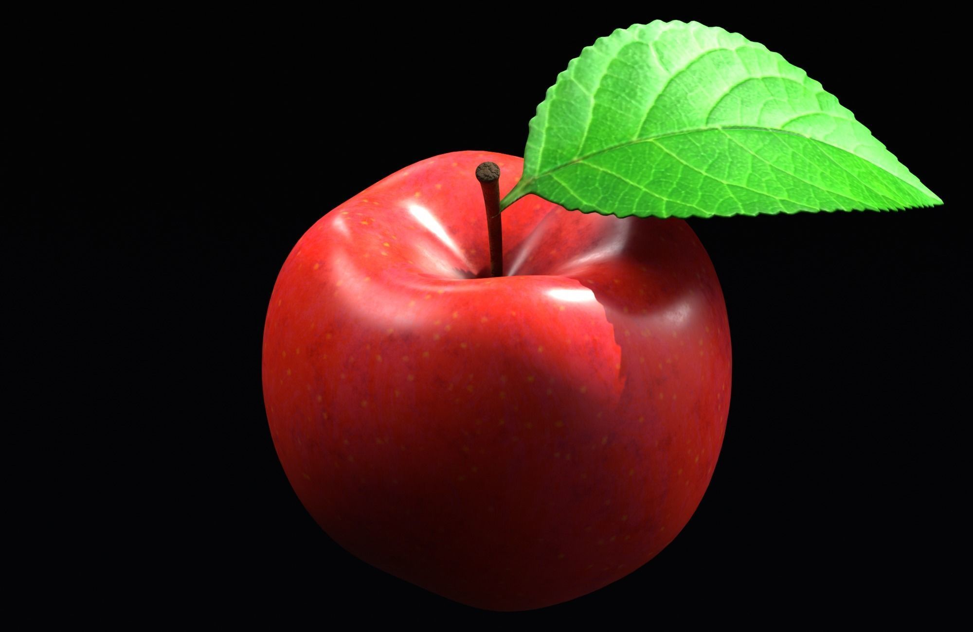 Apple A2 Low-poly 3D model_3