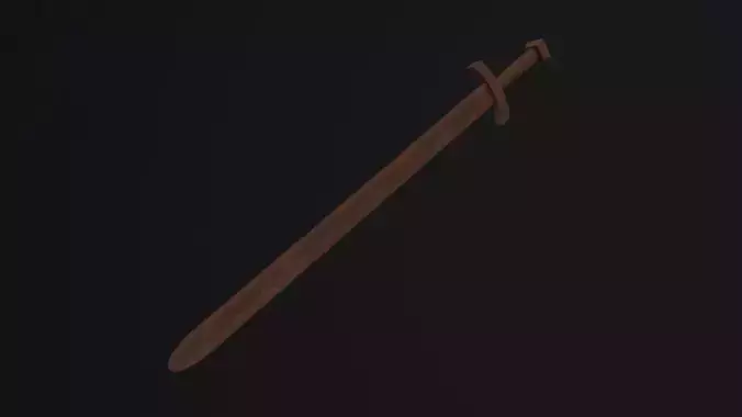 Wooden Toy Short Sword Low-poly 3D model